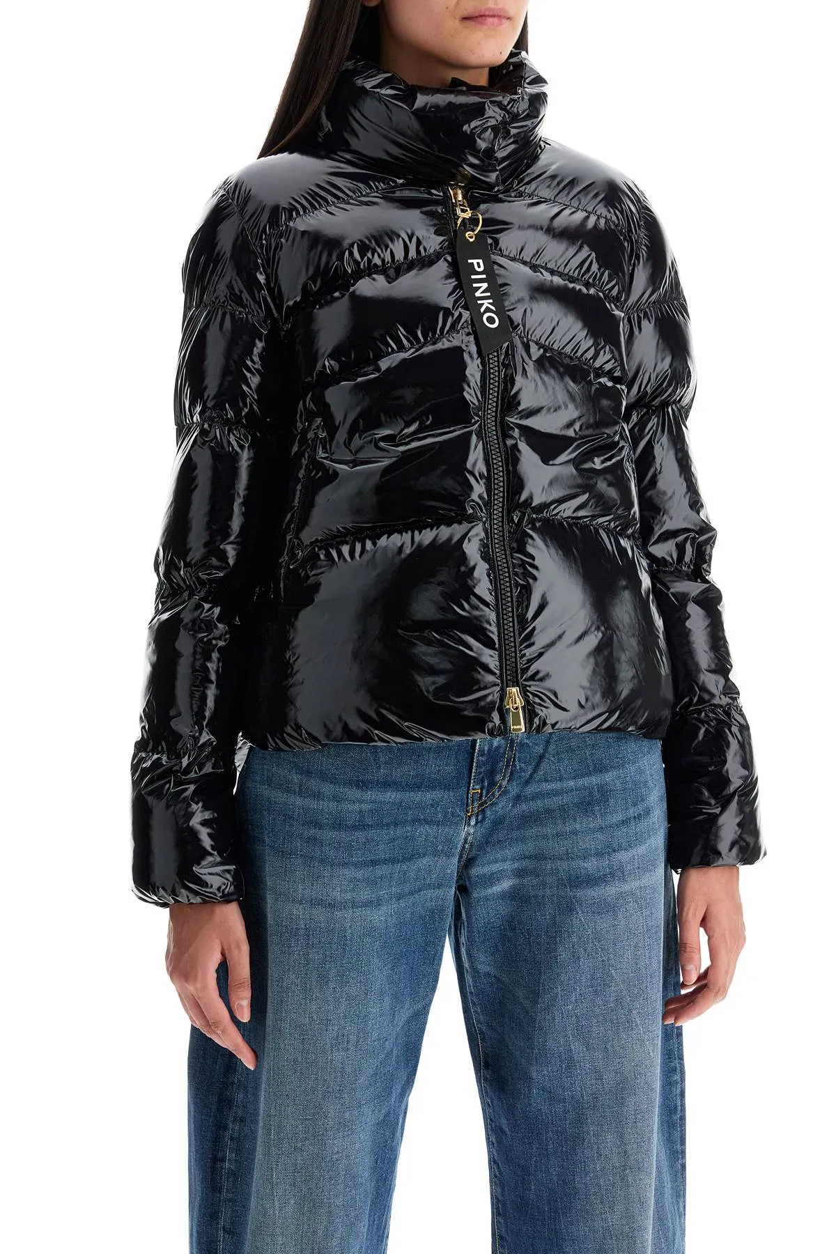 Crystal Nylon Down Jacket 101598 A11K in Nero Limousine