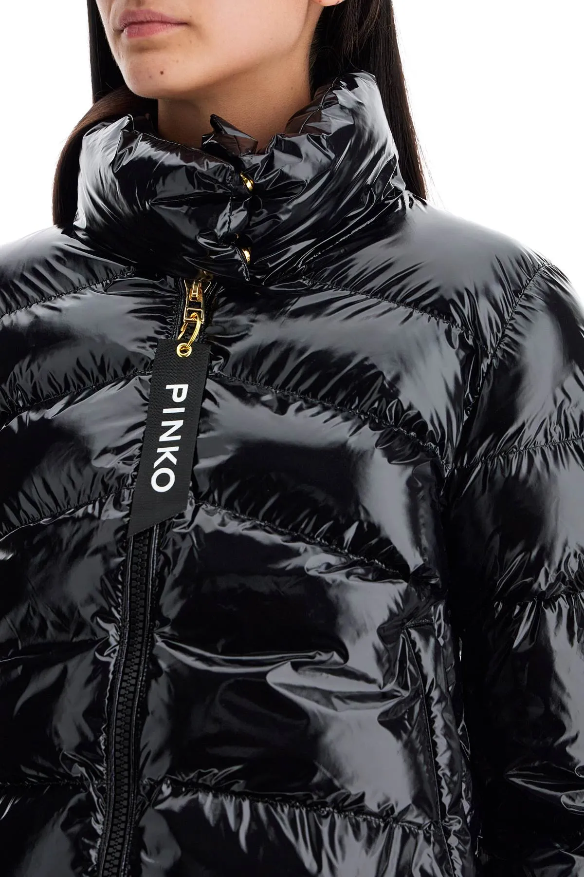 Crystal Nylon Down Jacket 101598 A11K in Nero Limousine