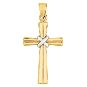 Shiny Finish 2 Tone Gold Cross Pendant