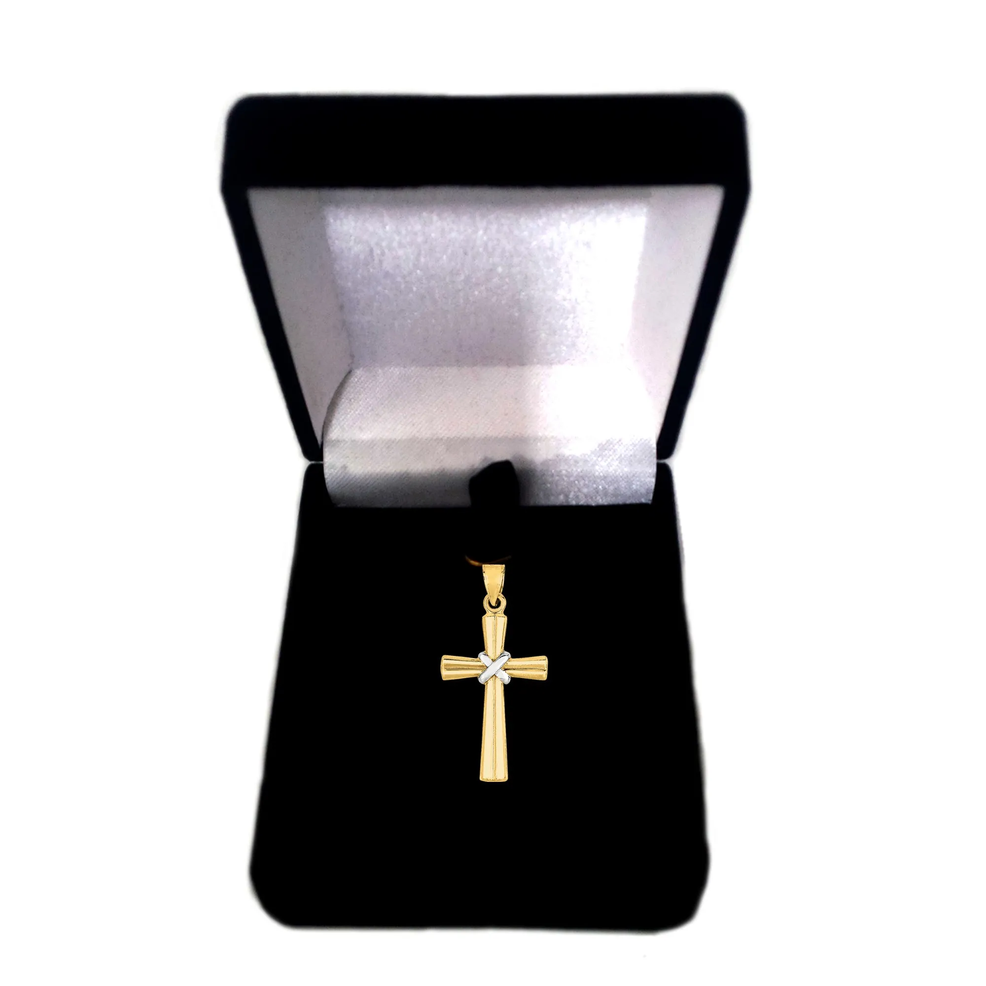 Shiny Finish 2 Tone Gold Cross Pendant