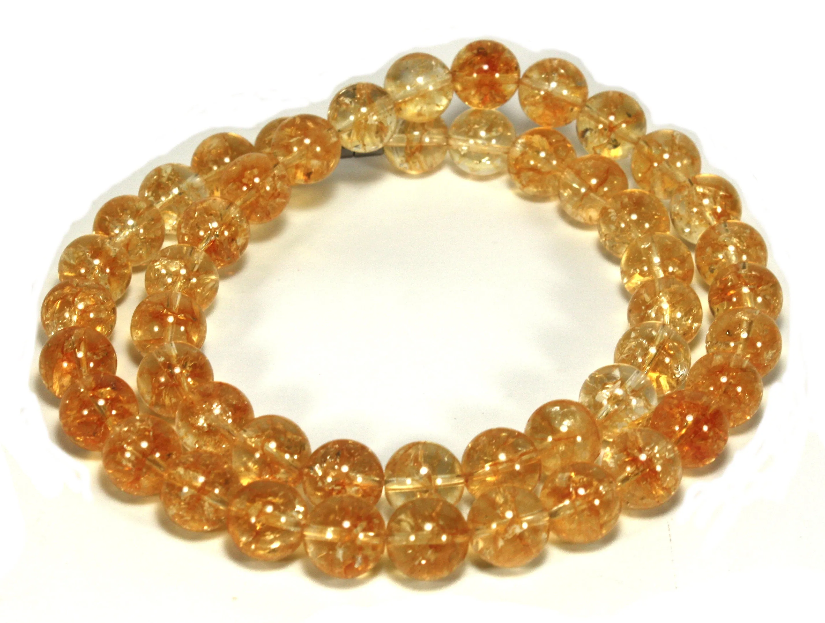 14mm Citrine Birthstone Necklace - Crystal Healing Jewelry for Self-Confidence