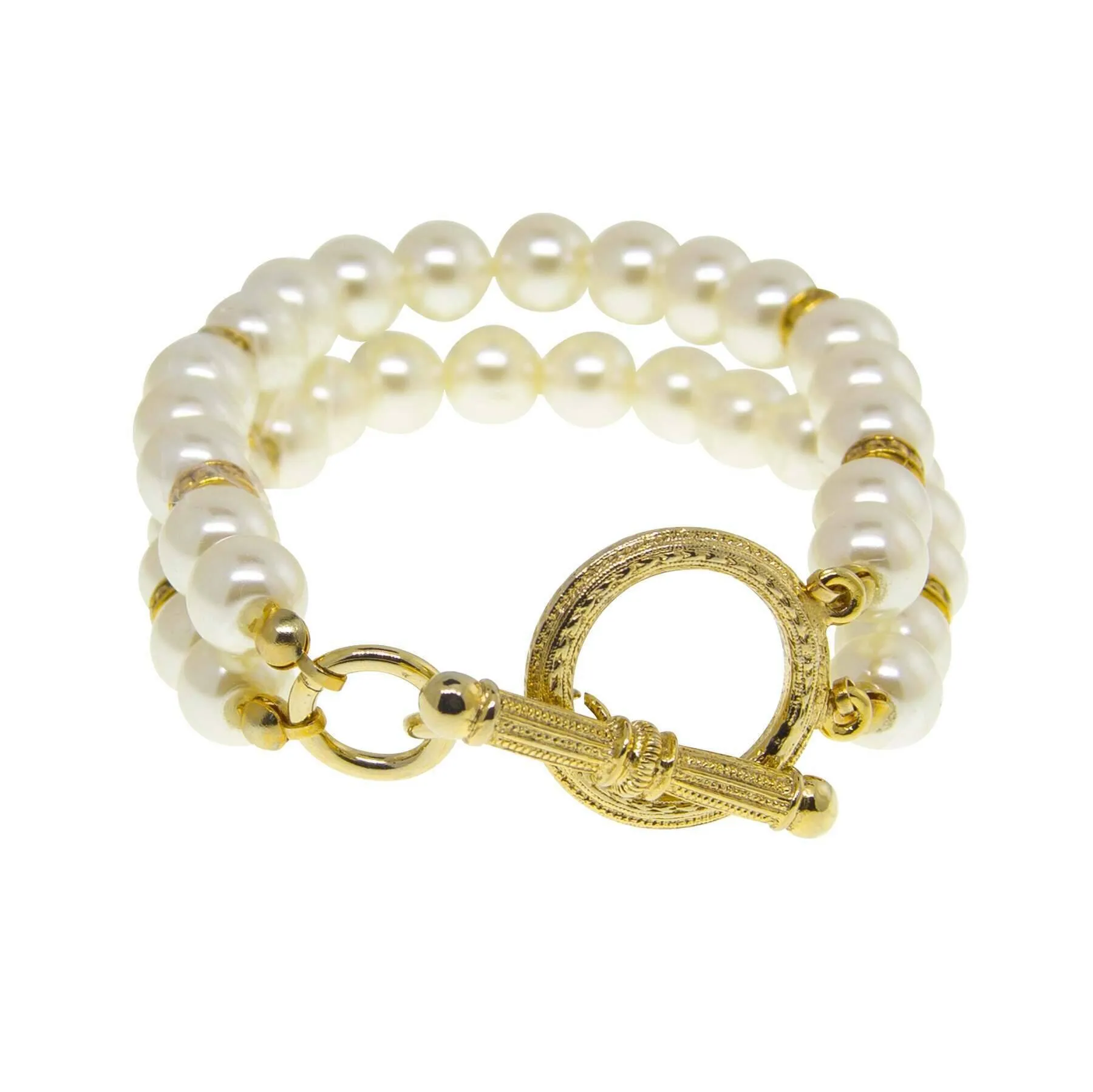 Double Strand Faux Pearl Bracelet