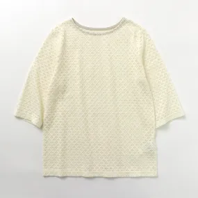 KELEN (ケレン) LICRY Lace Tops - Women's Formal Blouse with Round Neck and Three-Quarter Sleeves