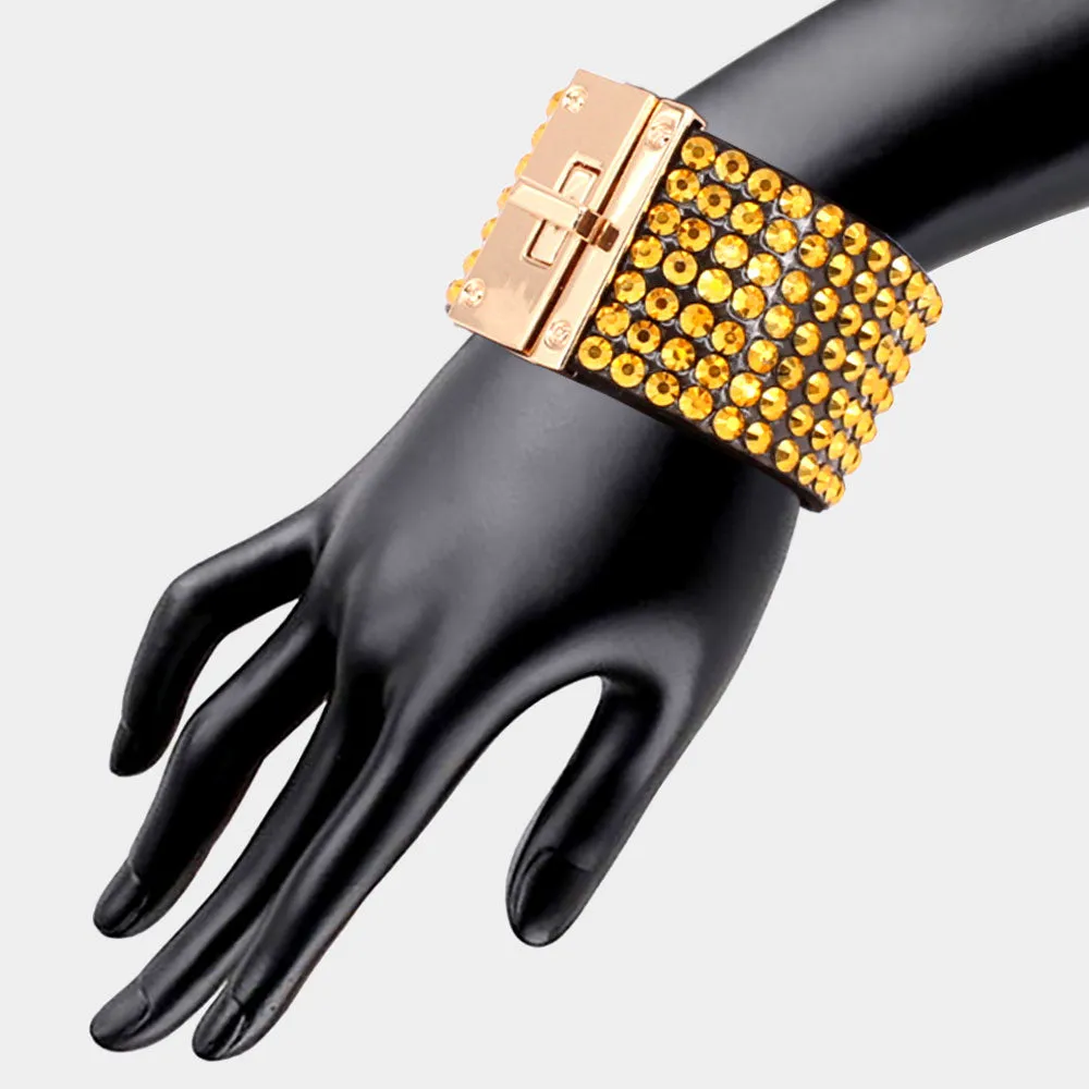 iLLASPARKZ Seven-Row Rhinestone Studded Bracelet