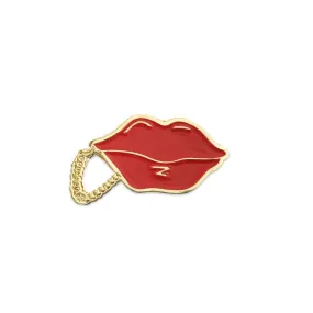 80's Lips Phone Brooch