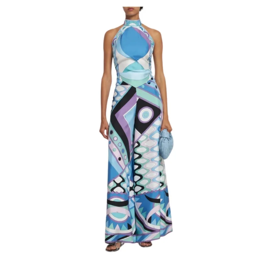 Elegant Sleeveless Silk Halter Neck by Emilio Pucci for Party Style