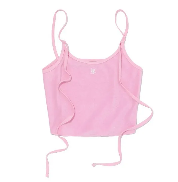 WOOALONG's Casual Halter Neck Tanks & Camisoles with Short Length and Logo