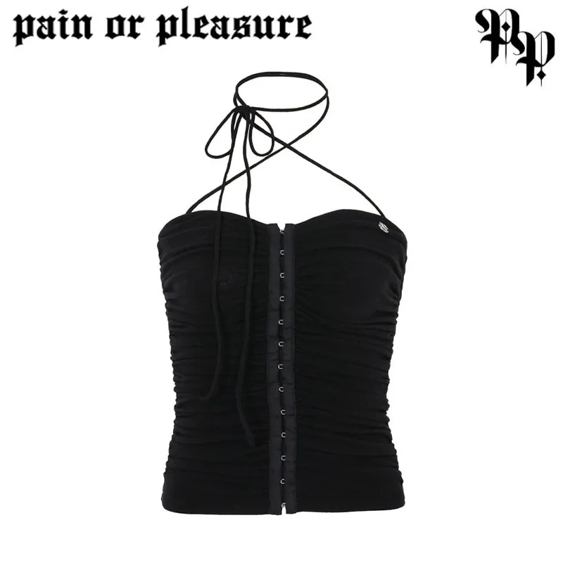 Edgy ★PAIN OR PLEASURE★ Black TIPO TOP offering a Unique Style