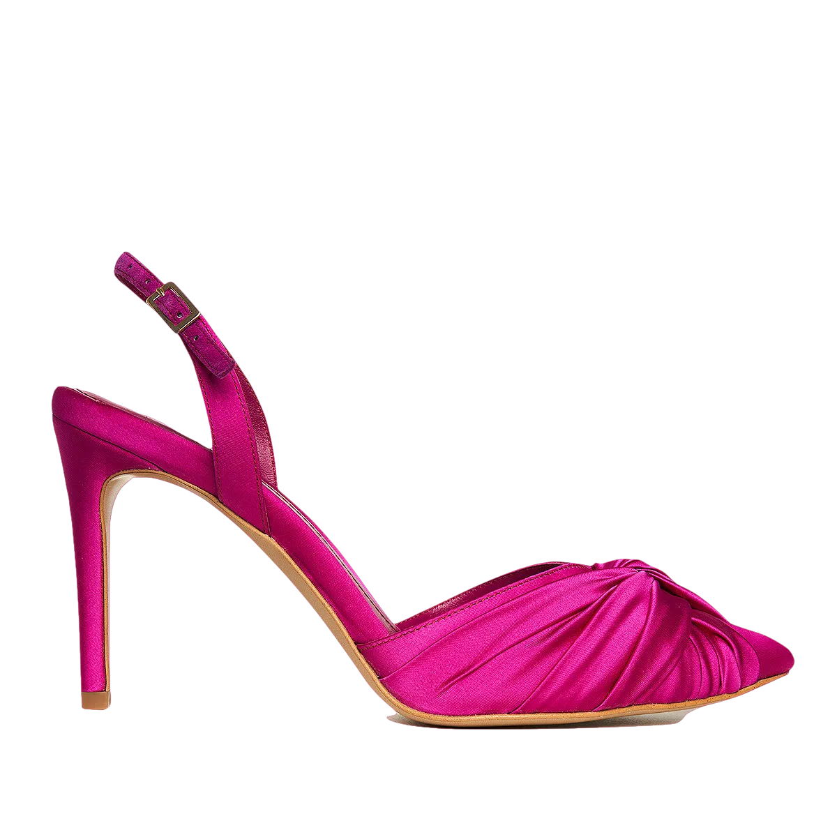 Ana Hot Pink Satin Slingbacks