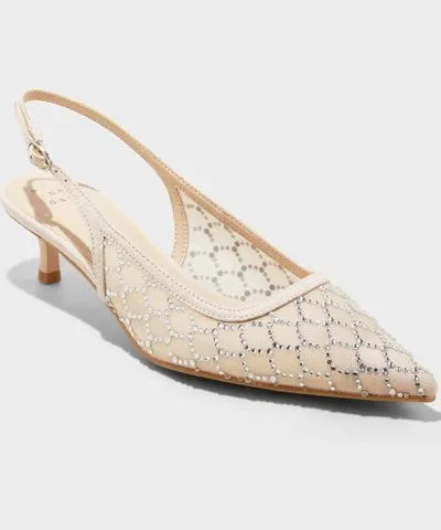 Women's Gigi Embellished Slingback Kitten Heels by A New Day