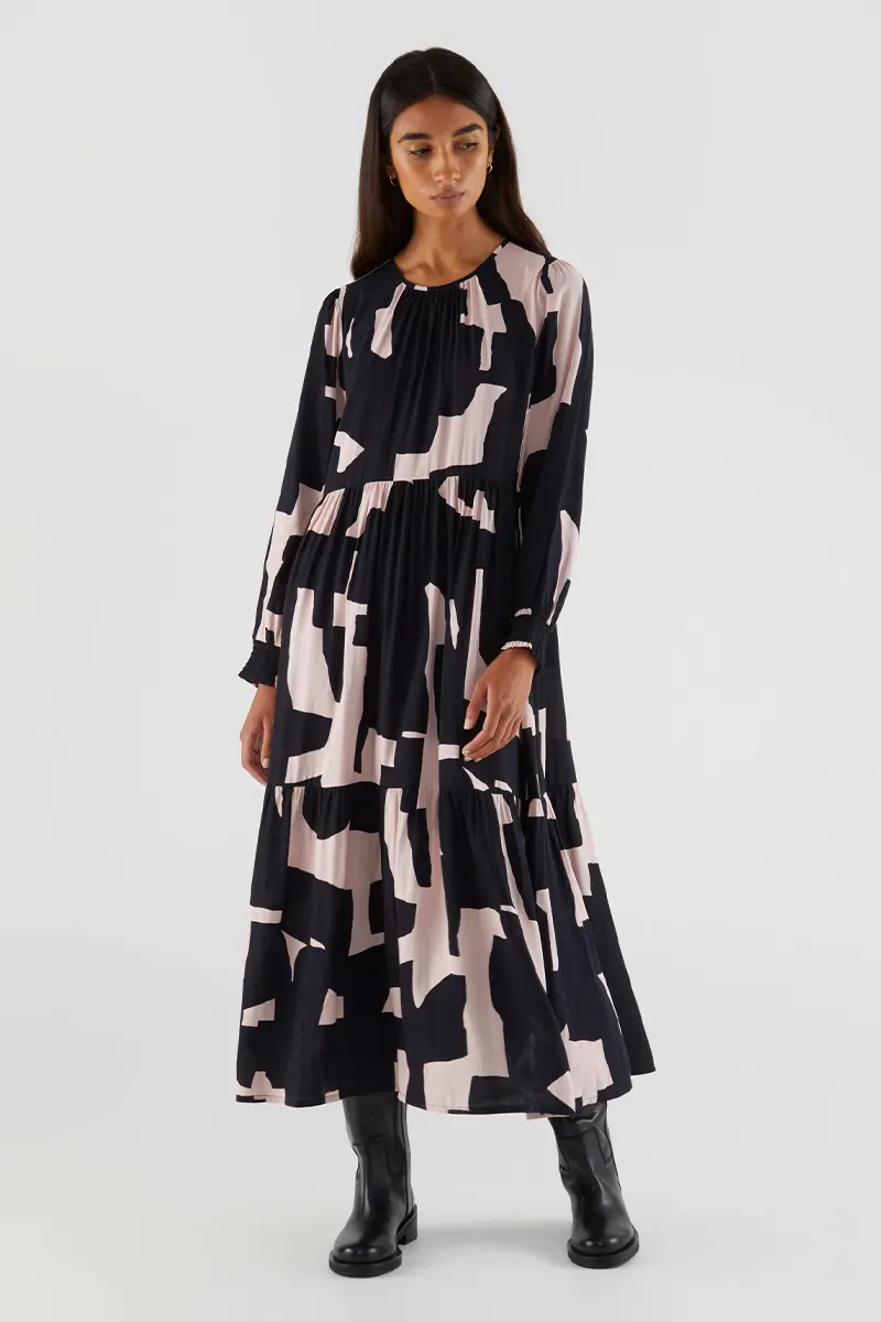 Abstract Print Midi Dress by COMPANIA FANTASTICA