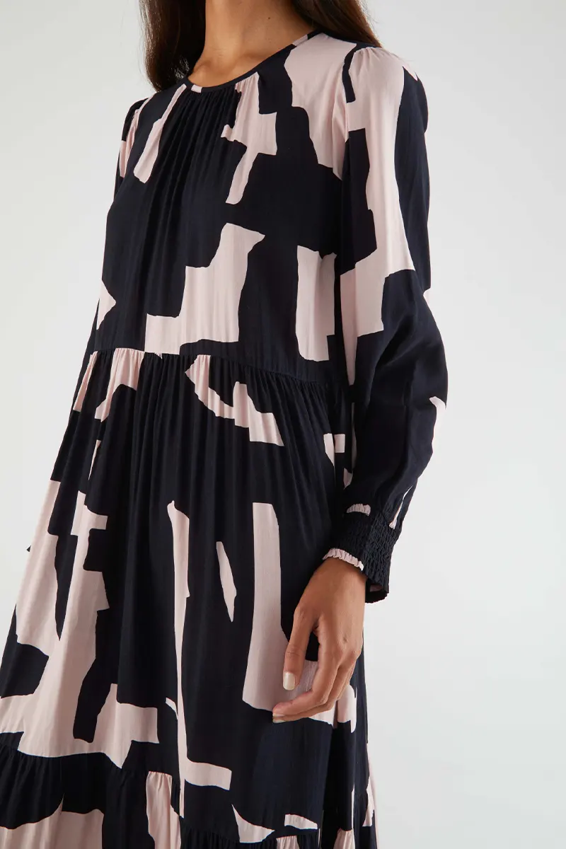 Abstract Print Midi Dress by COMPANIA FANTASTICA