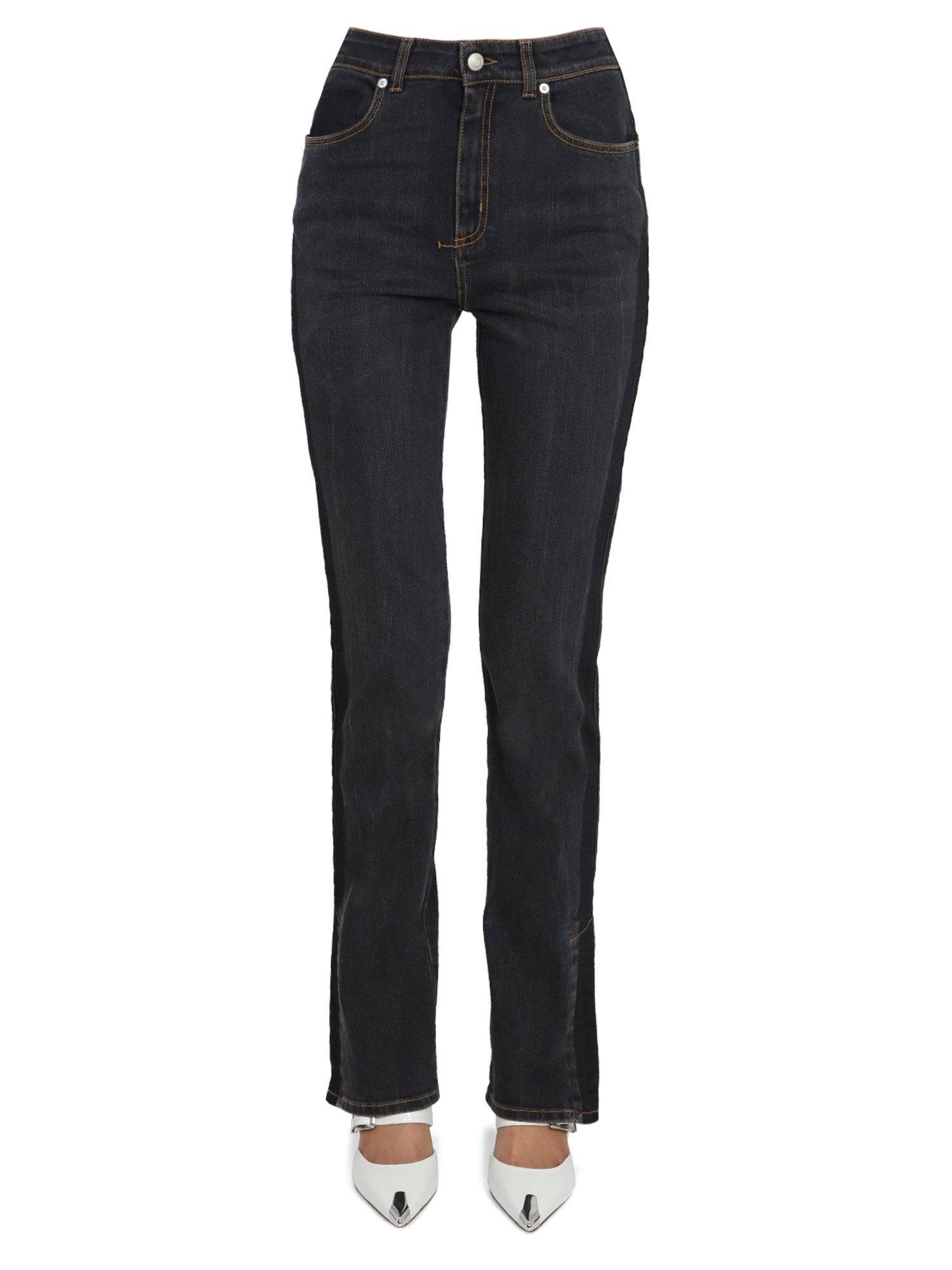 Wide Leg Cotton Denim Jeans