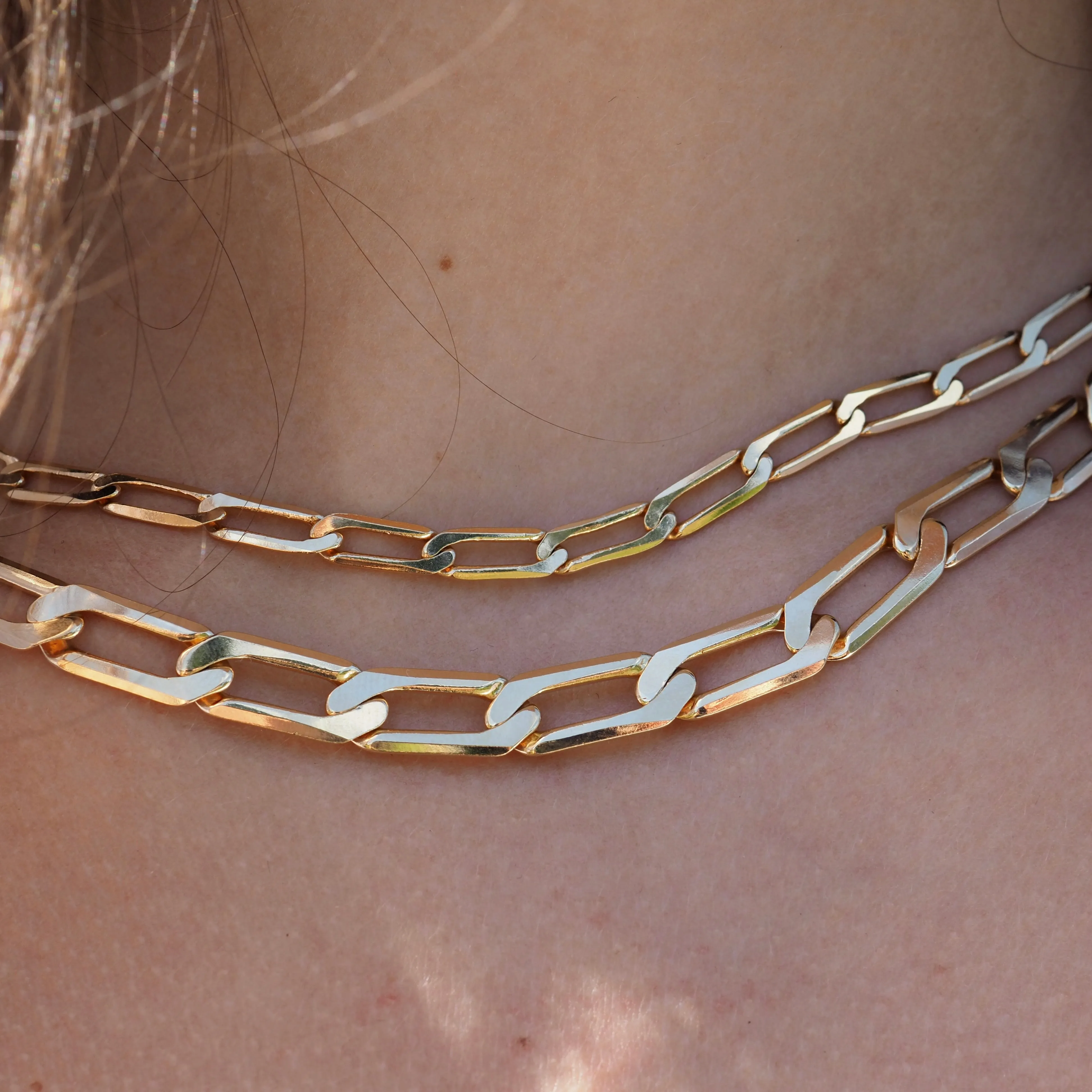 Flat Linked Chain Necklaces