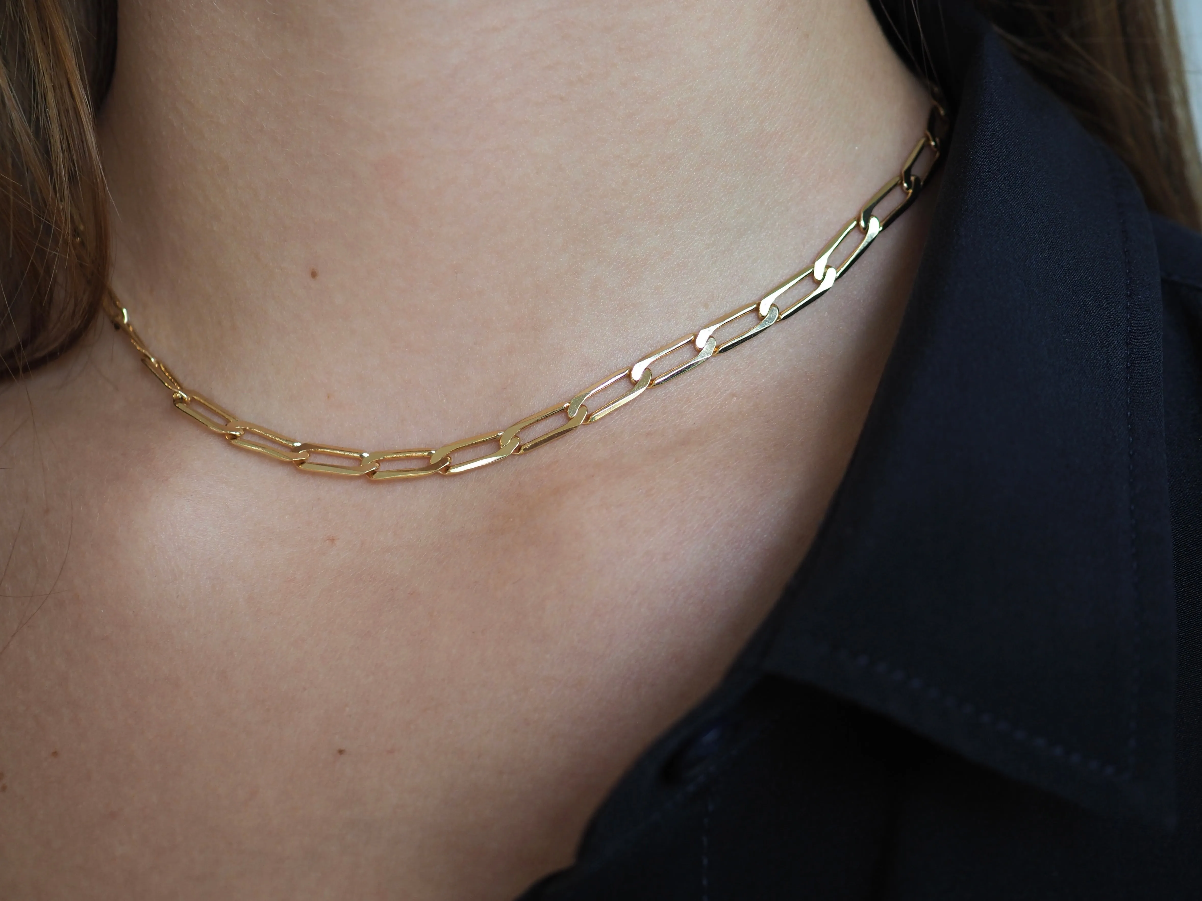 Flat Linked Chain Necklaces