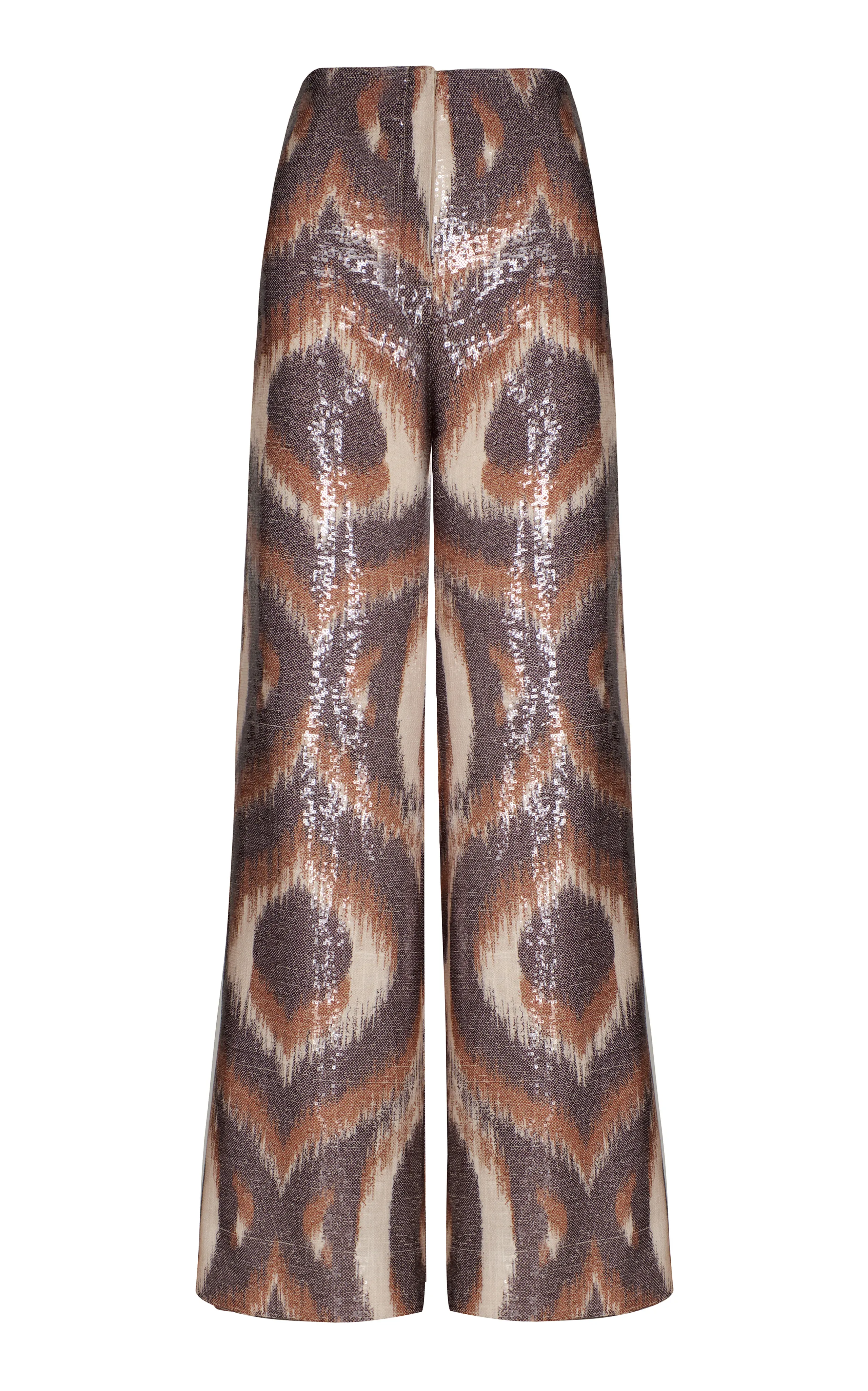 Andres Otalora Arte Puro Printed Sequin Wide-Leg Pants