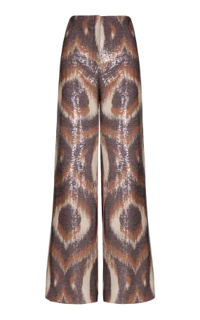 Andres Otalora Arte Puro Printed Sequin Wide-Leg Pants