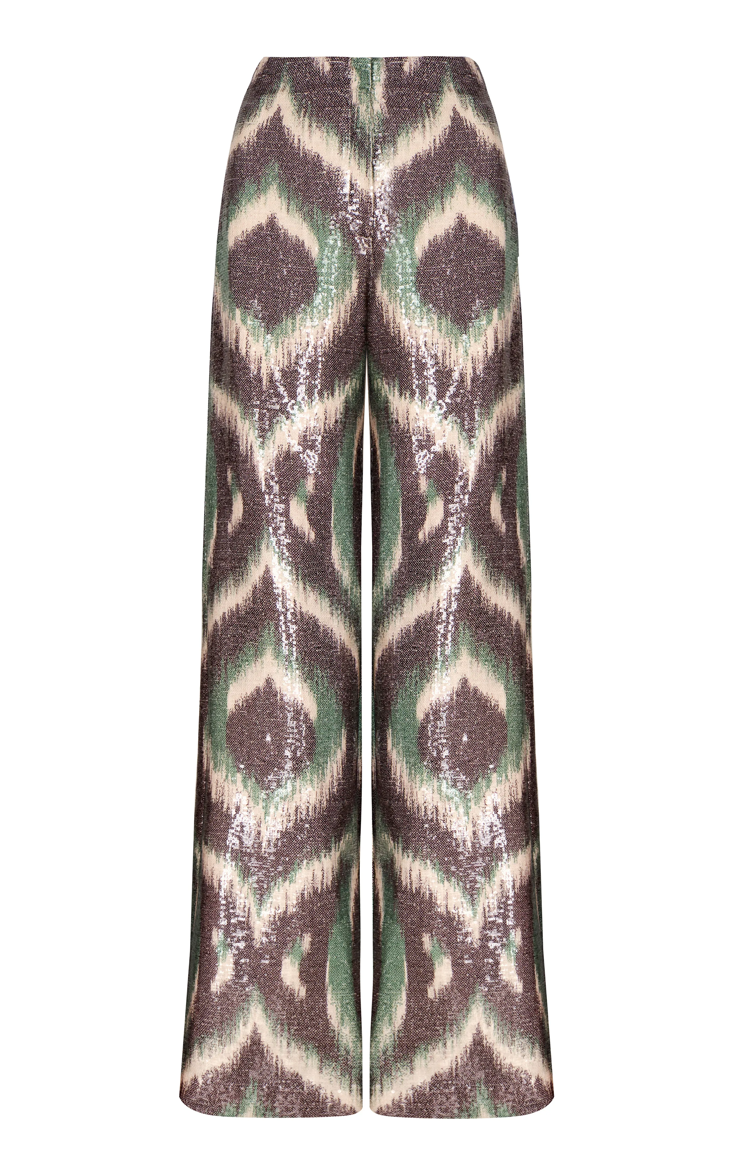 Andres Otalora Arte Puro Printed Sequin Wide-Leg Pants