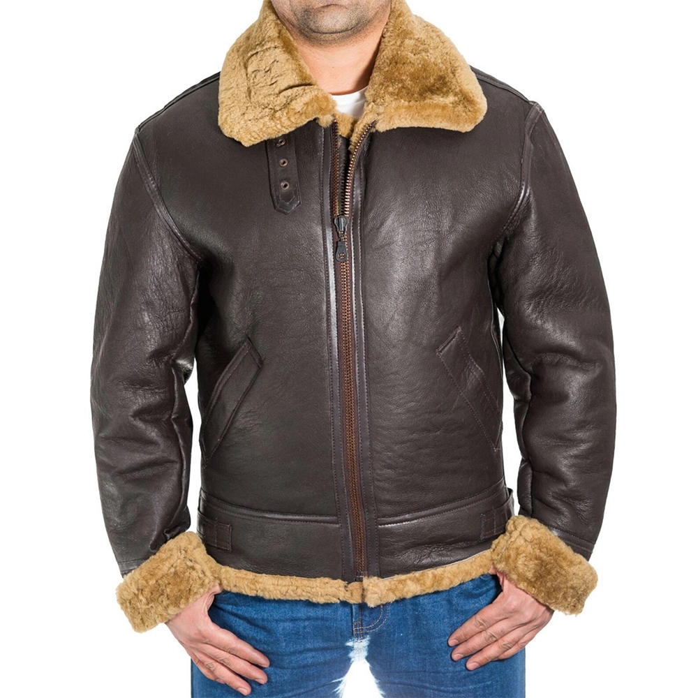 RAF Bomber jacket | Black Leather Shearling B3