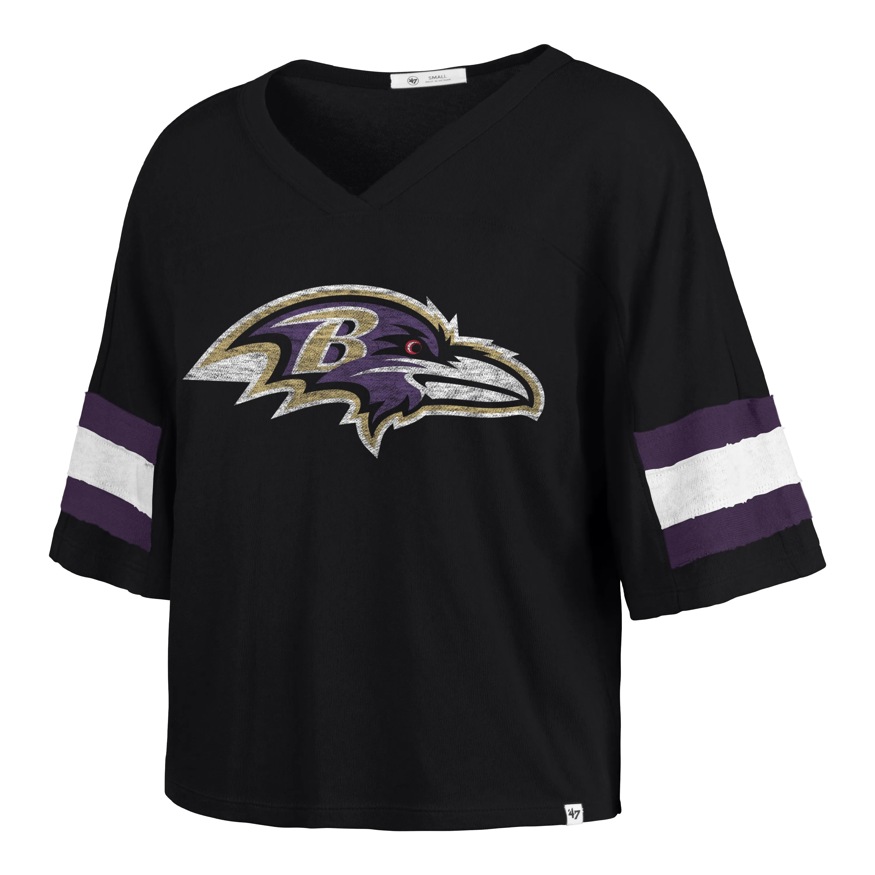 Women's Baltimore Ravens Gridiron Premier '47 Scout Cropped Tee