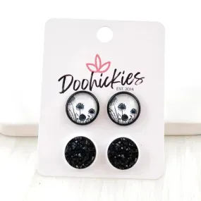 Black Poppy Earrings