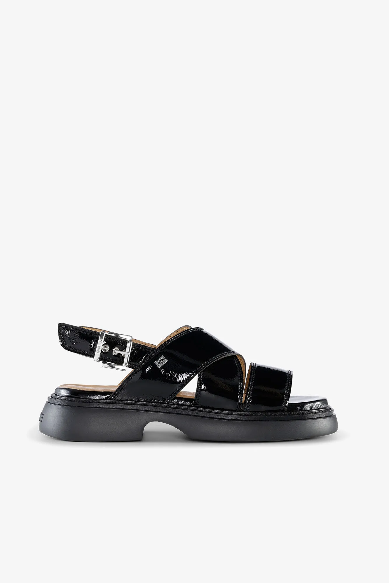 Black Cross Strap Sandals