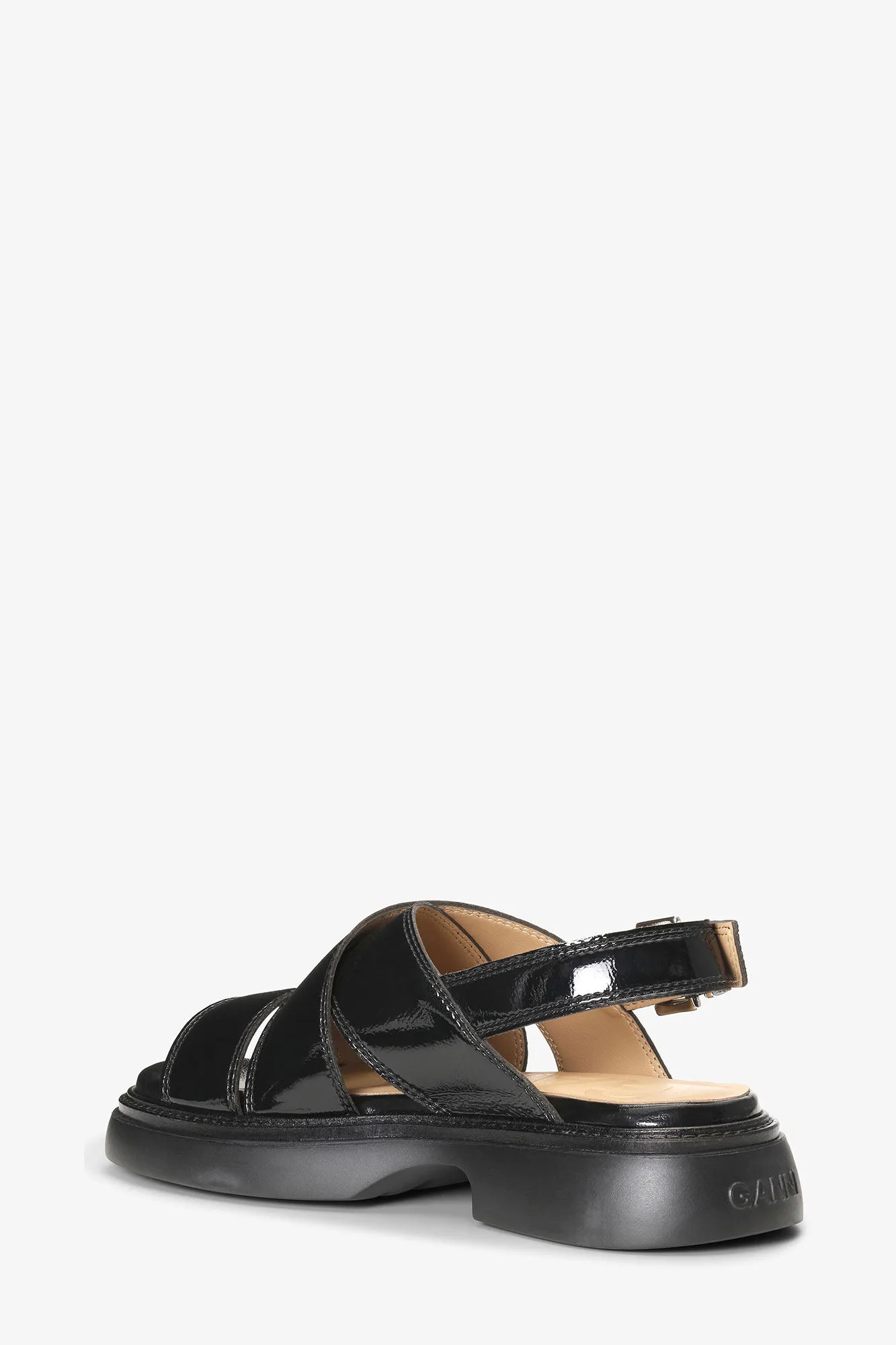 Black Cross Strap Sandals