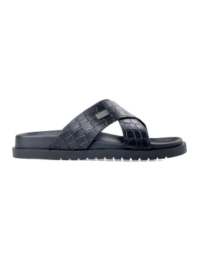 Riliv Sandal - Black Croco Leather