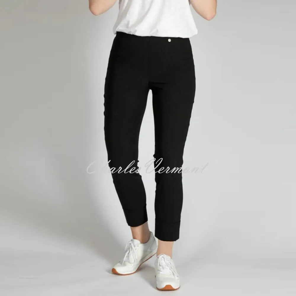 Black Cropped Trouser - Robell Bella 09