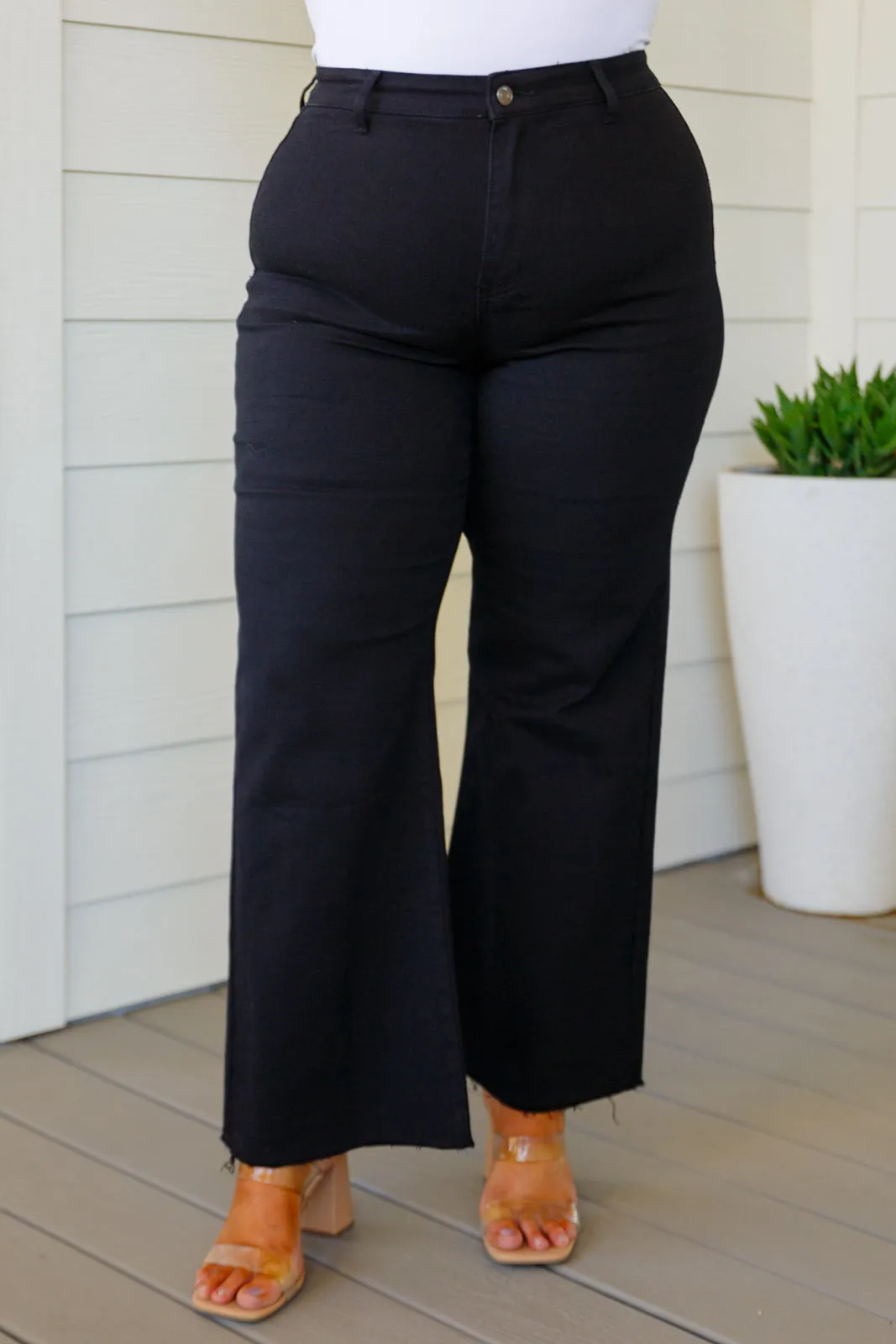 Black August High Rise Wide Leg Crop Jeans