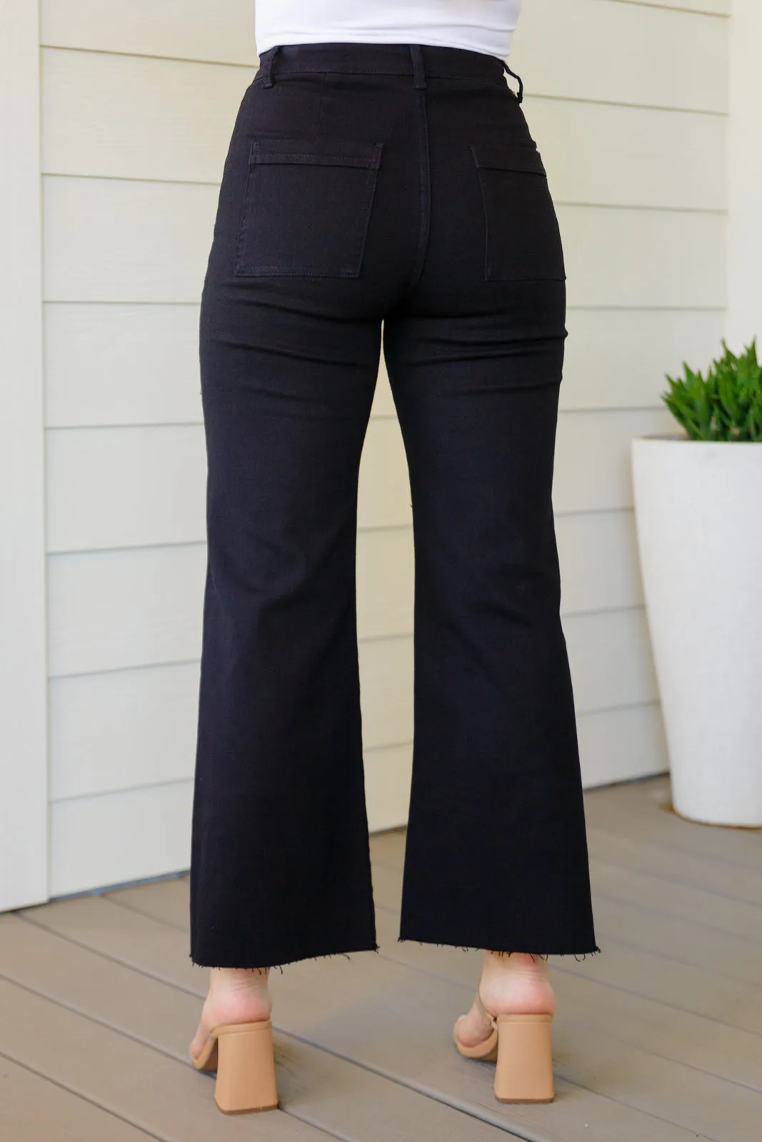 Black August High Rise Wide Leg Crop Jeans