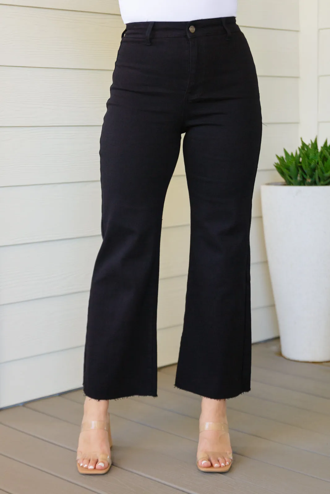 Black August High Rise Wide Leg Crop Jeans