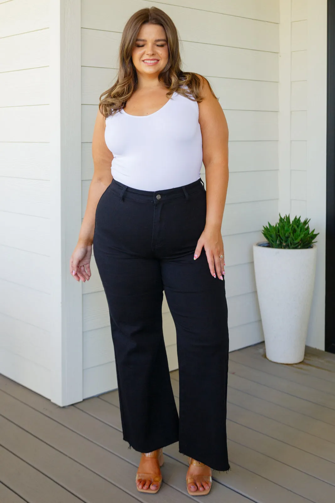 Black August High Rise Wide Leg Crop Jeans