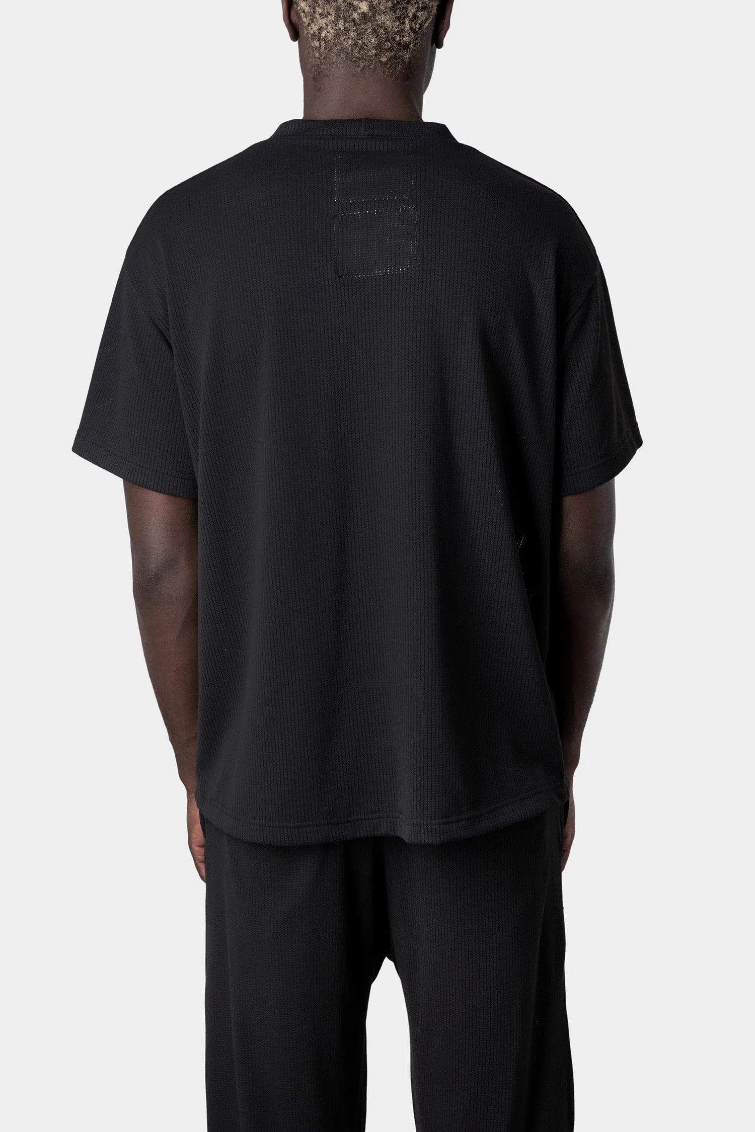 Black Perforated Crewneck T-shirt