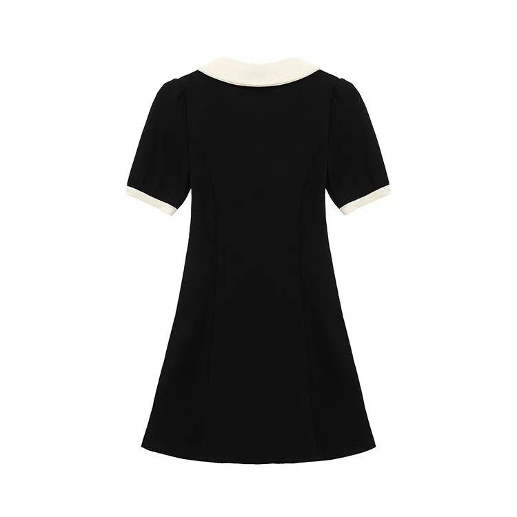 Chic Black Ribbon Dress