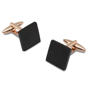 Black Studded Rose Gold Cufflinks