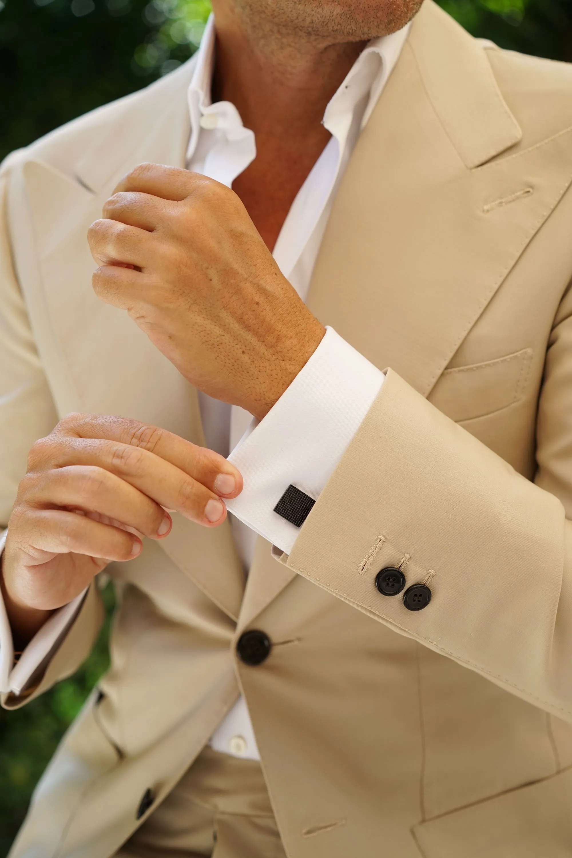 Black Studded Rose Gold Cufflinks