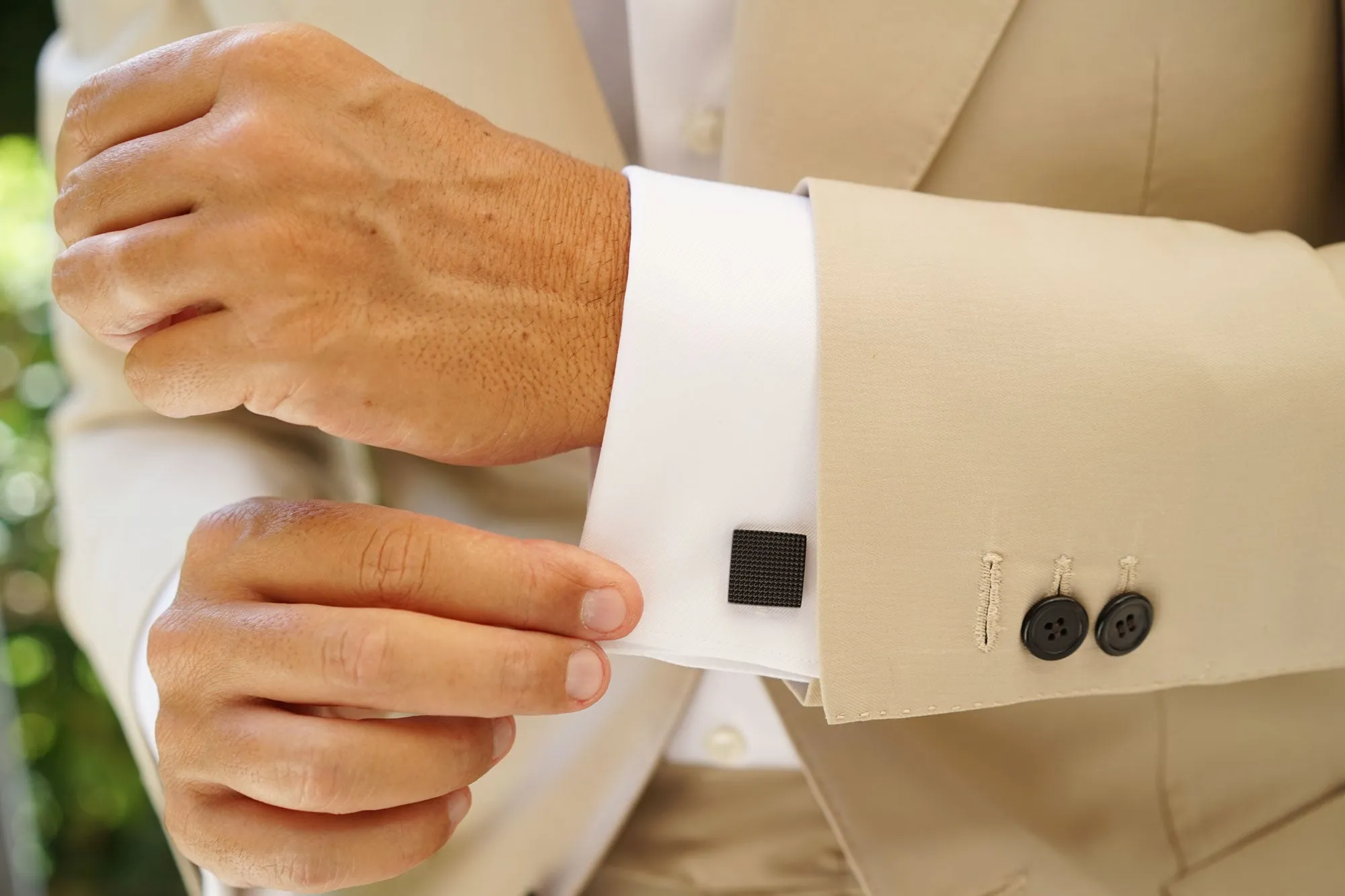 Black Studded Rose Gold Cufflinks