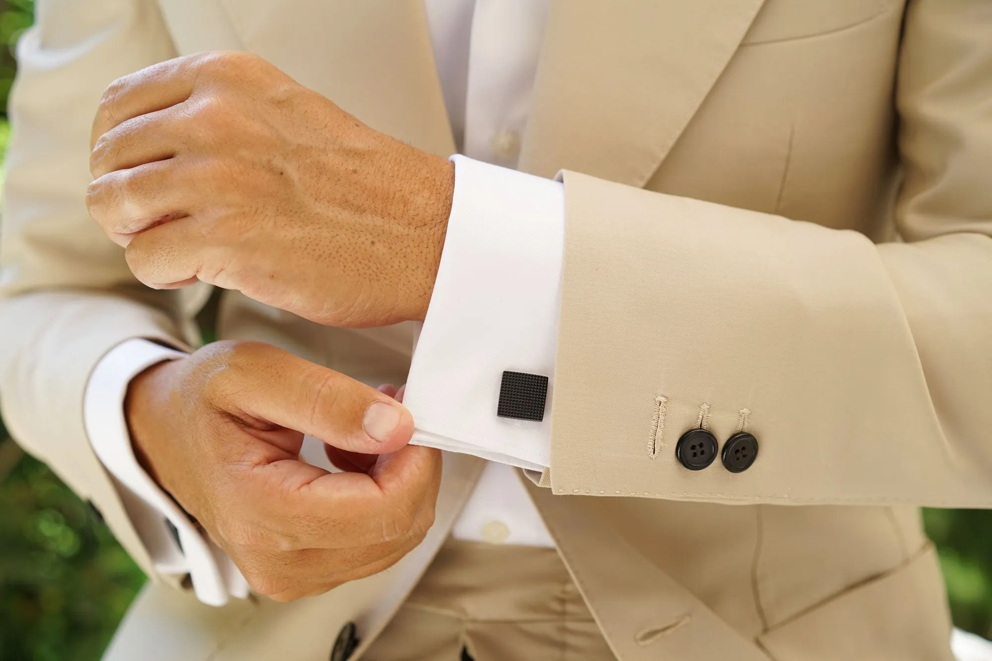 Black Studded Rose Gold Cufflinks