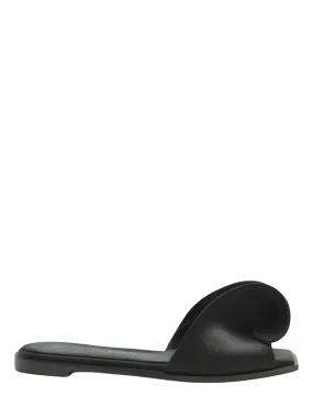 Alexander McQueen Black Crepe Silk Sandal