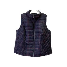 Blue & Red Puffer Vest by CJ Banks in 1X