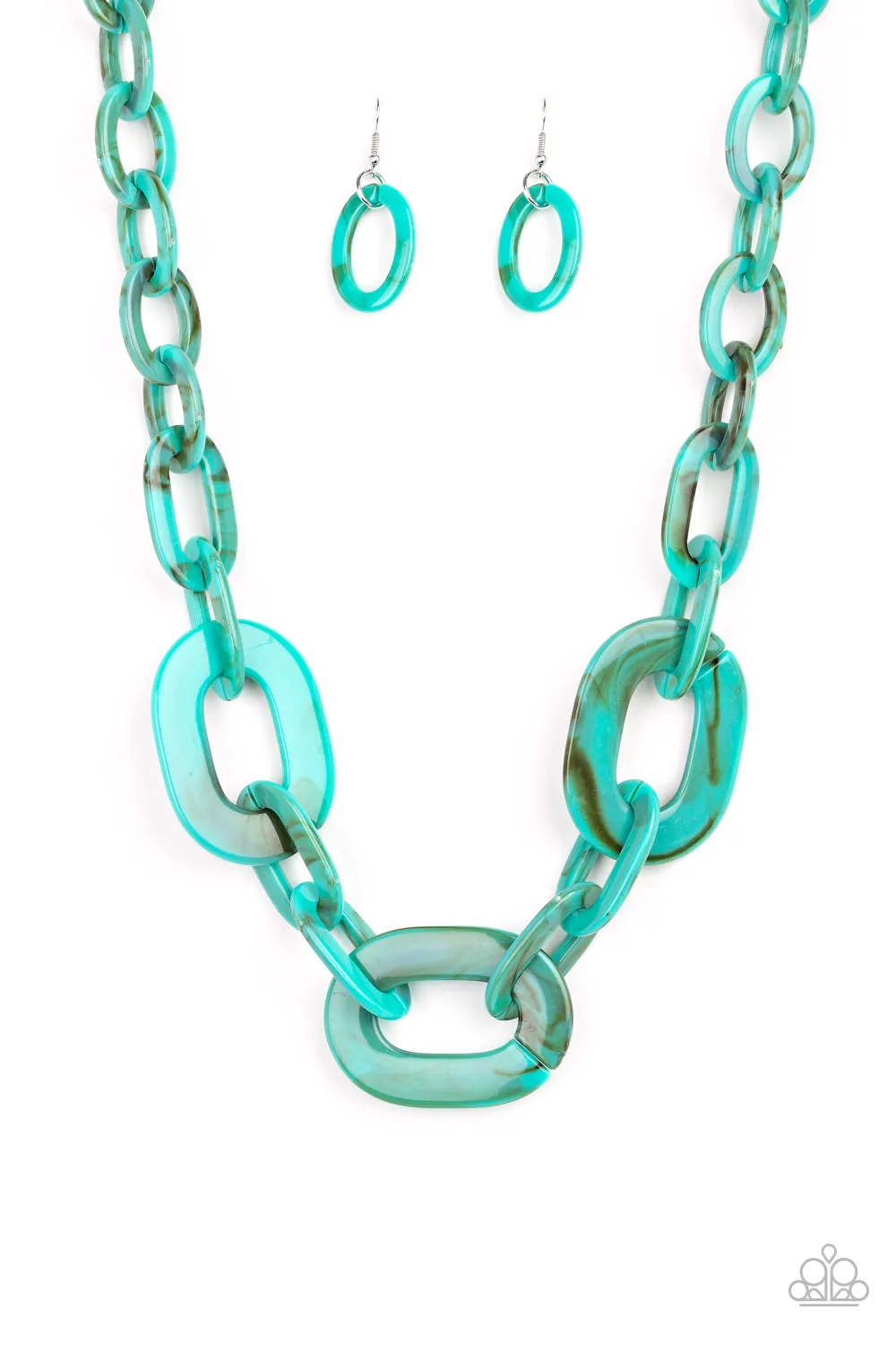 Paparazzi All In-VINCIBLE Blue Acrylic Necklace