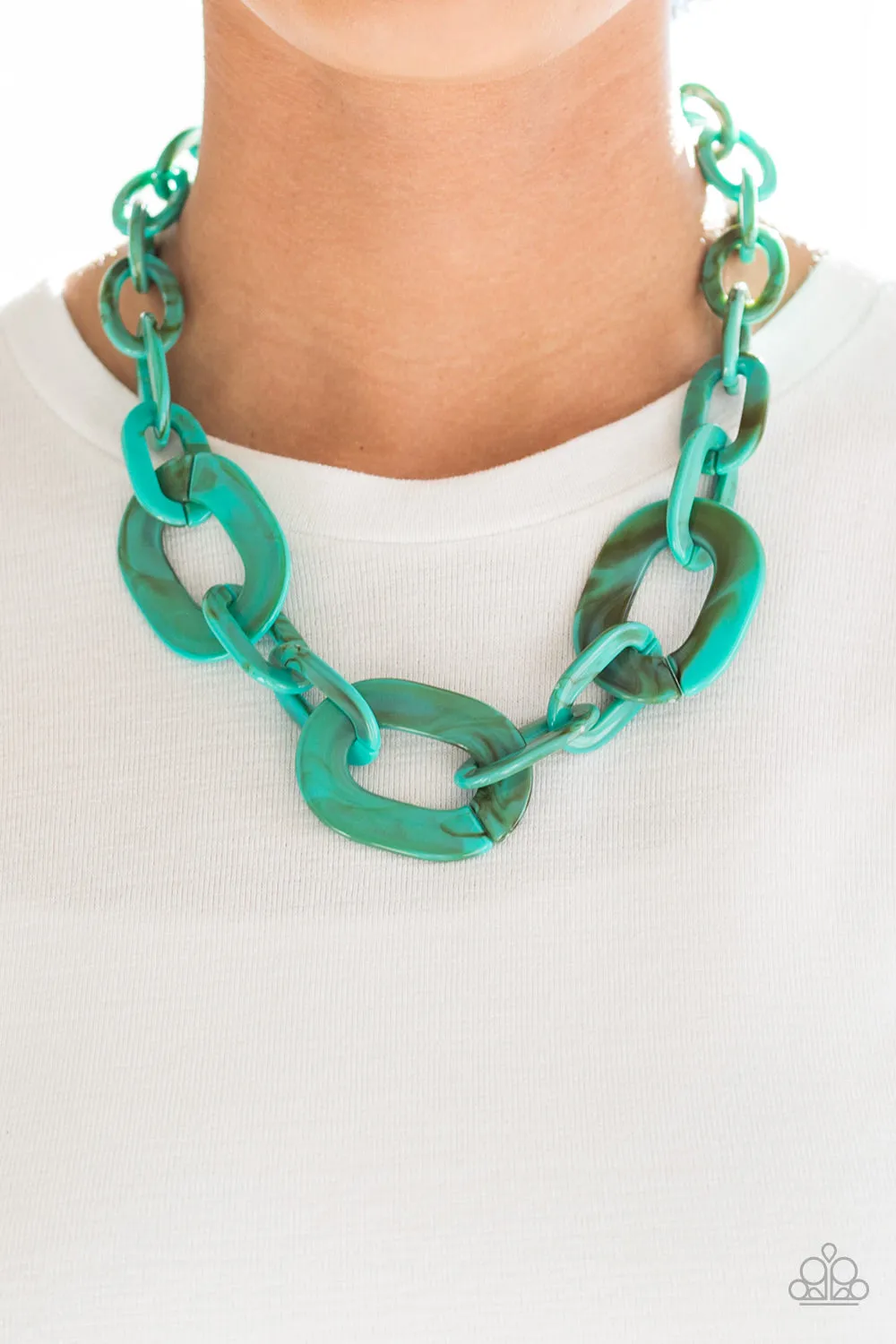 Paparazzi All In-VINCIBLE Blue Acrylic Necklace