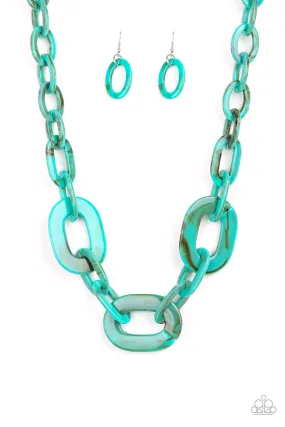 Paparazzi All In-VINCIBLE Blue Acrylic Necklace