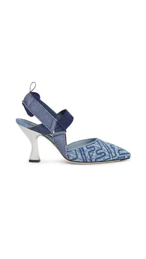 Blue Denim Colibrì Slingbacks