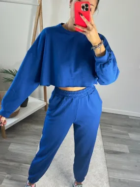 Blue Cropped Hoodie