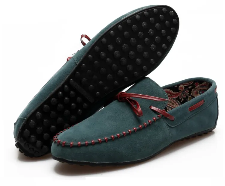 Men's Casual Loafers in Blue Turquoise Suede