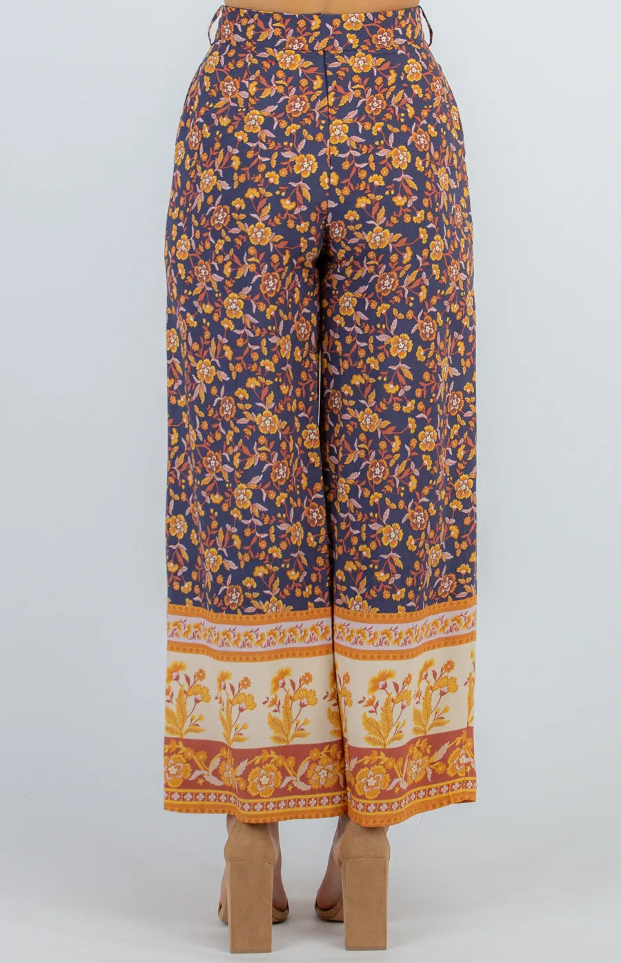 Boho Wide Leg Pants with Belt Detail (SPA389A)