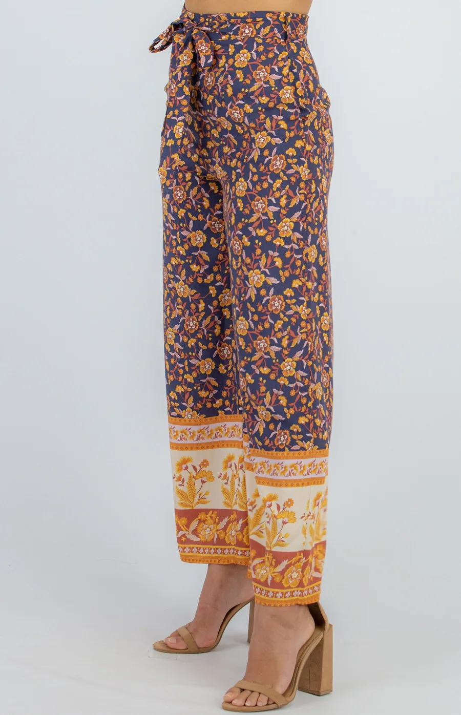 Boho Wide Leg Pants with Belt Detail (SPA389A)