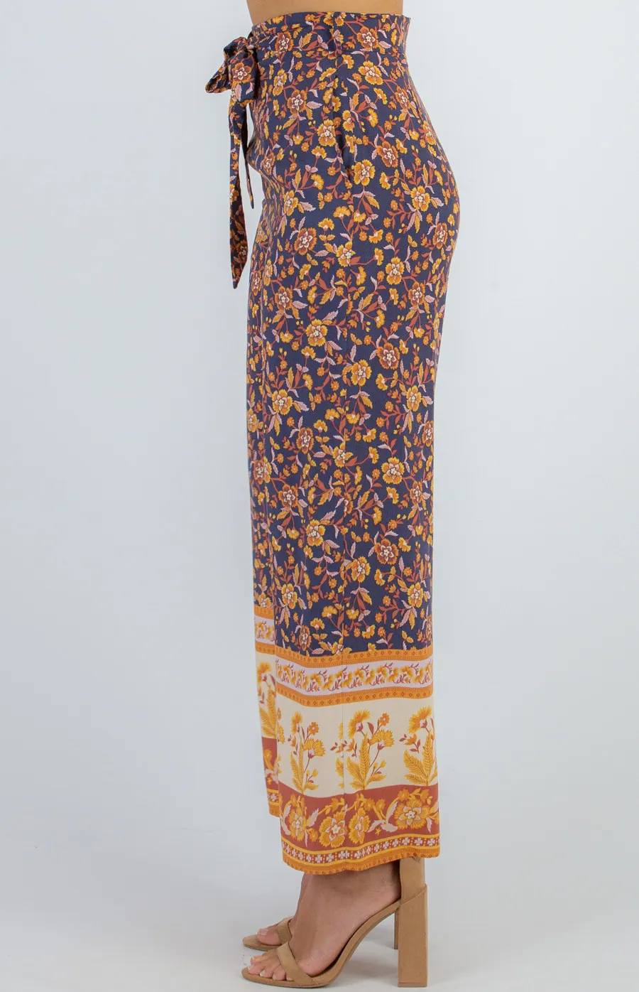 Boho Wide Leg Pants with Belt Detail (SPA389A)